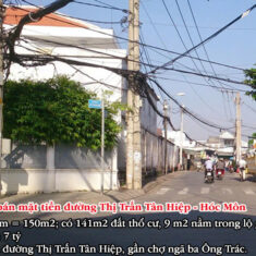 Bán đất mặt tiền đường thị trấn tân hiệp