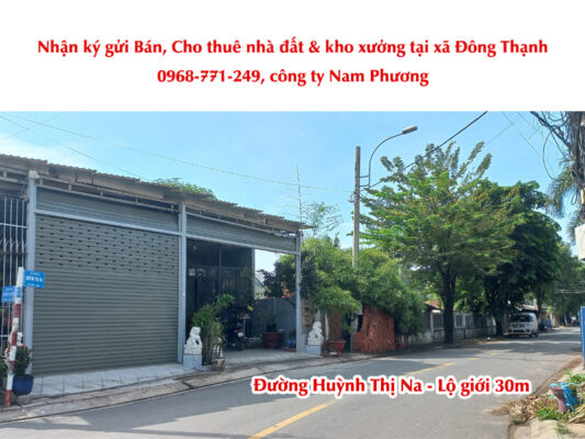 Đường Huỳnh Thị Na, xã Đông Thạnh, Lộ giới và Hiện Trạng duong huynh thi na