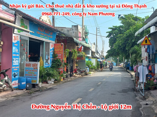 Đường Nguyễn Thị chồn, Xã Đông Thạnh, lộ giới và hiện trạng dong thanh 3-1