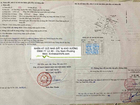 Bán đất xã Hóc Môn, TpHCM, sổ hồng riêng DB1308 1 CS